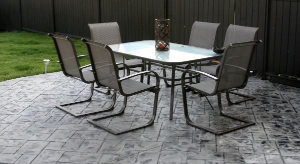 Backyard Concrete Stamping in Brentwood